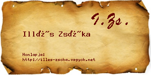 Illés Zsóka névjegykártya